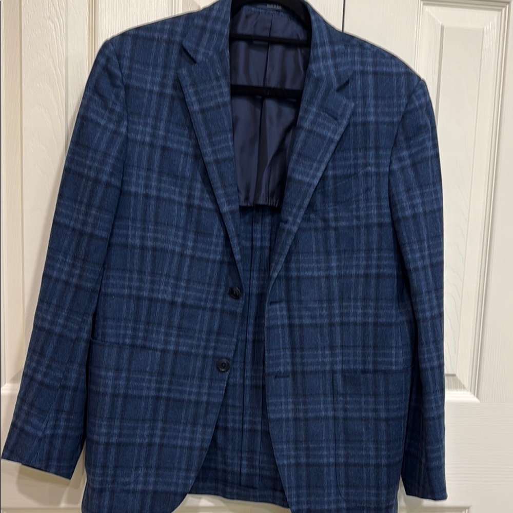 Ermenegildo Zegna Blue Sport Coat with Plaid Pattern
